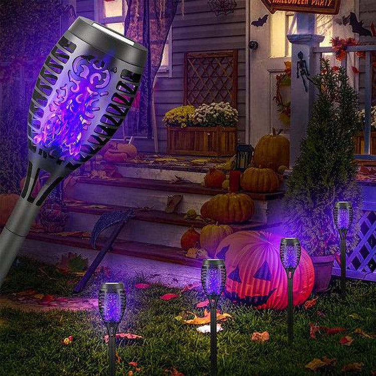 Set of 2 Solar Torch Lights with Flickering Flame Effect