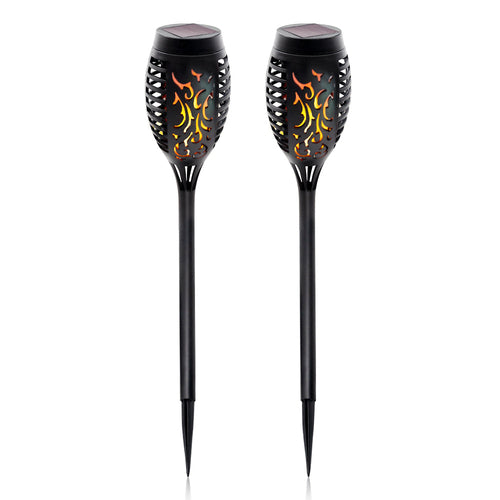 Set of 2 Solar Torch Lights with Flickering Flame Effect