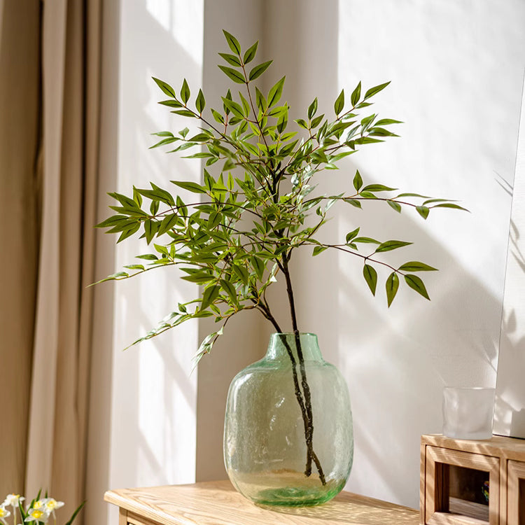 Green Nandina Leaf Stem Artificial Foliage