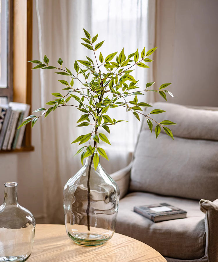 Green Nandina Leaf Stem Artificial Foliage