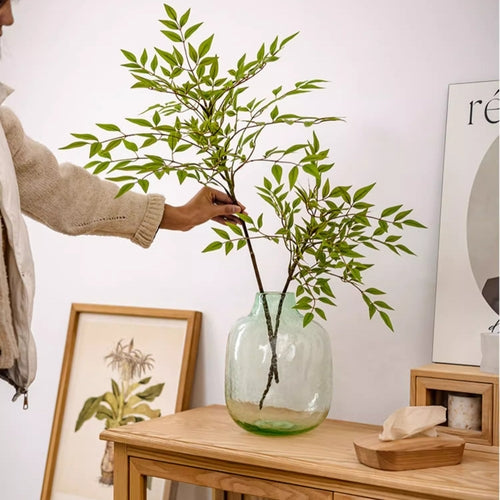 Green Nandina Leaf Stem Artificial Foliage