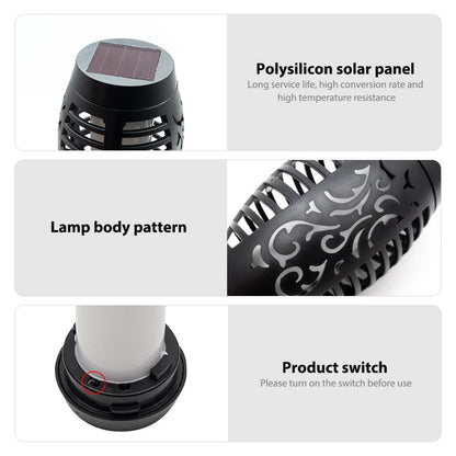 Set of 2 Solar Torch Lights with Flickering Flame Effect