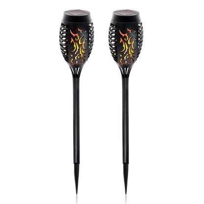 Set of 2 Solar Torch Lights with Flickering Flame Effect