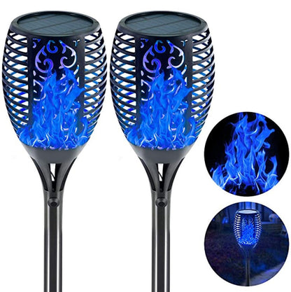 Set of 2 Solar Torch Lights with Flickering Flame Effect