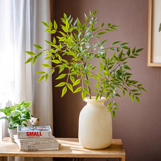 Green Nandina Leaf Stem Artificial Foliage