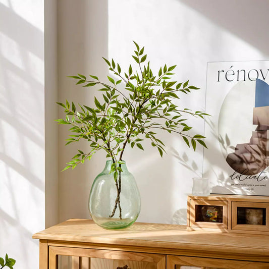 Green Nandina Leaf Stem Artificial Foliage