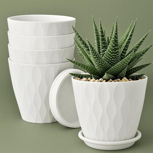 6.3 Inch Flower Pots (White)